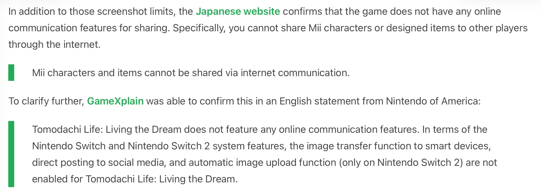in addition to those screenshot imits, the Japanese website confirms that the game does not have any online